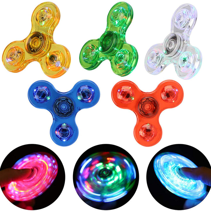 Luminous LED Light Fidget Spinner Hand Top Spinners Glow In Dark Light EDC Figet Spiner Finger Stress Relief Toys