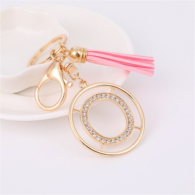 Rhinestones English Letter Alloy Keychain