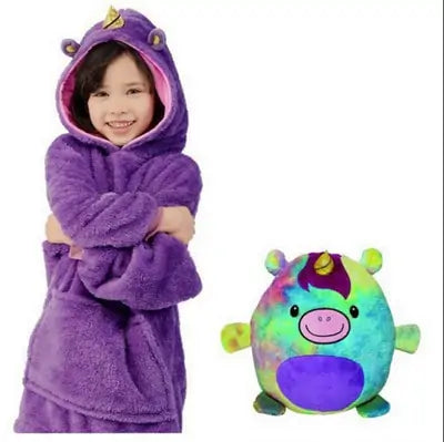 Kids Blanket Hoodie Soft Plush Pet