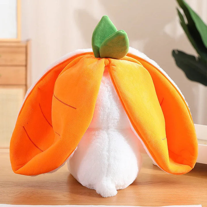 25cm Strawberry Carrot Rabbit Plush Toy Stuffed Creative Bag into Fruit Transform Baby Cuddly Bunny Plushie