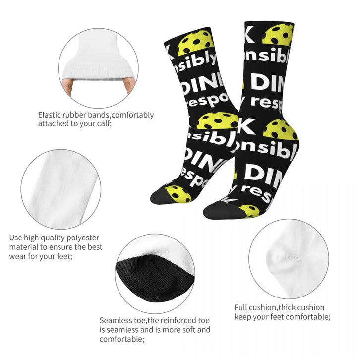 Funny Unisex Socks Pickleball Dink Responsible