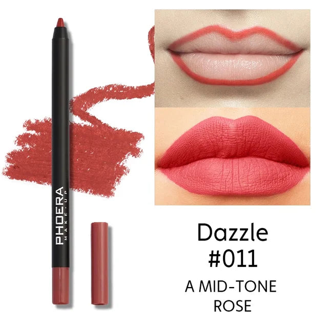 12 Colors Red Brown Lip Liner Pencil Waterproof Matte Lipsticks Natural Long lasting Women Makeup Lip Contouring Pen Cosmetic