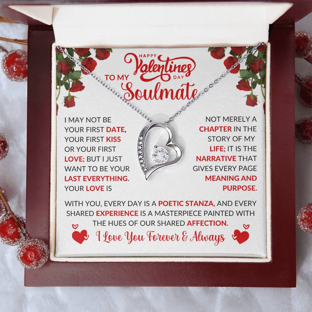 Lover's Heart Necklace with Valentine's Day Card