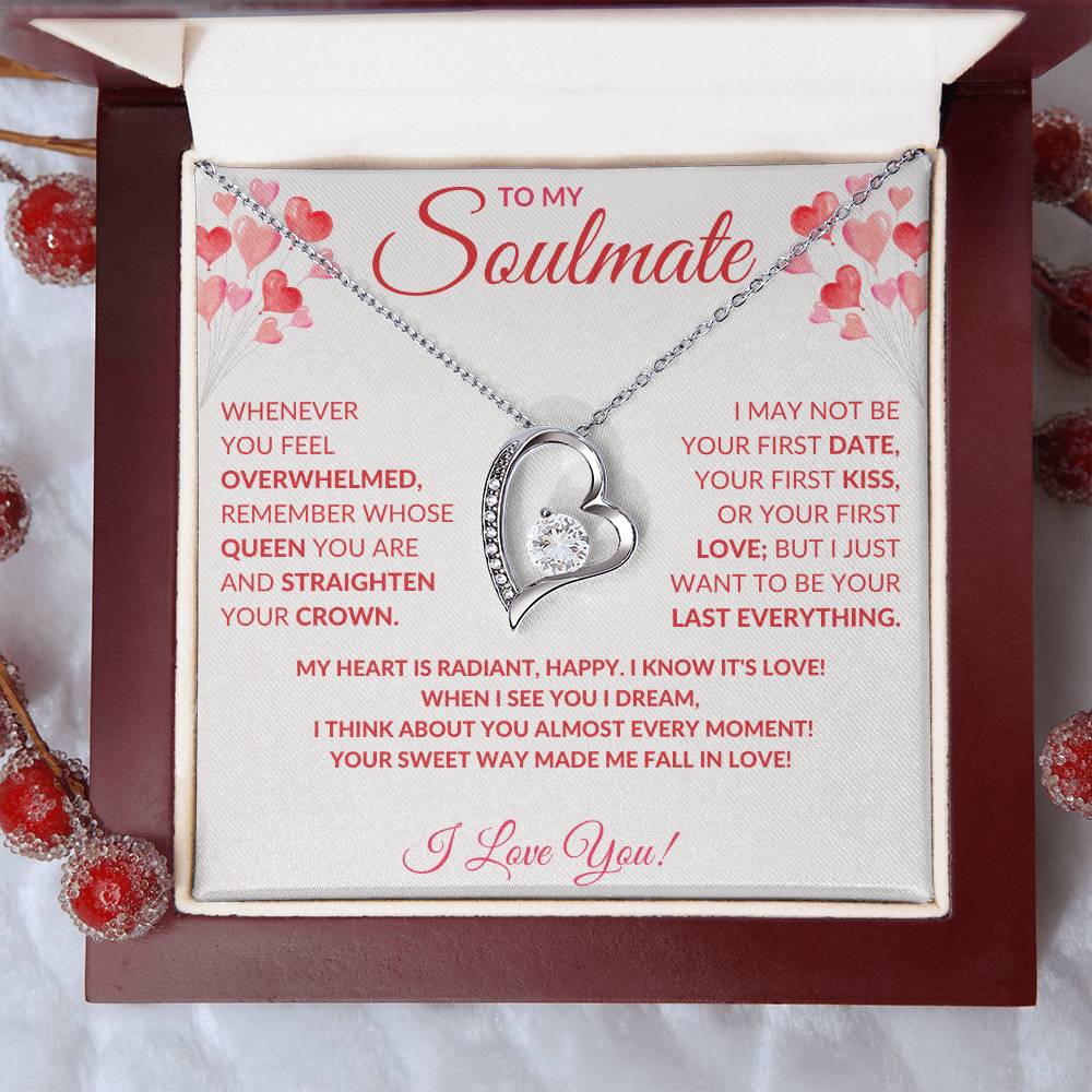 Forever Love Heart Necklace with Valentine's Day Message