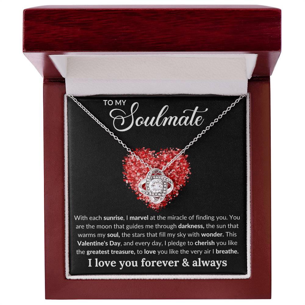 Lovers Knot Necklace with Message Card to Your Soulmate