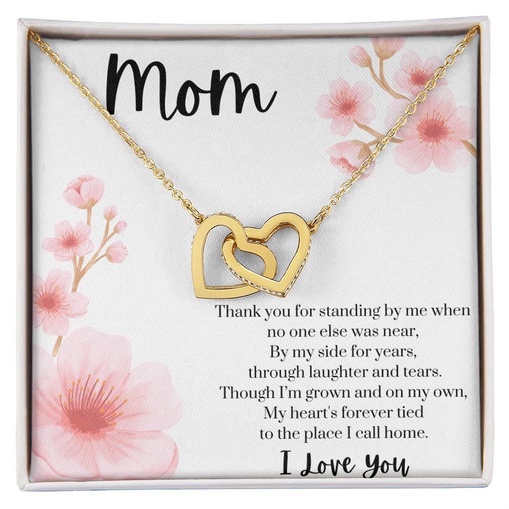 To My Mom: Interlocking Hearts Necklace