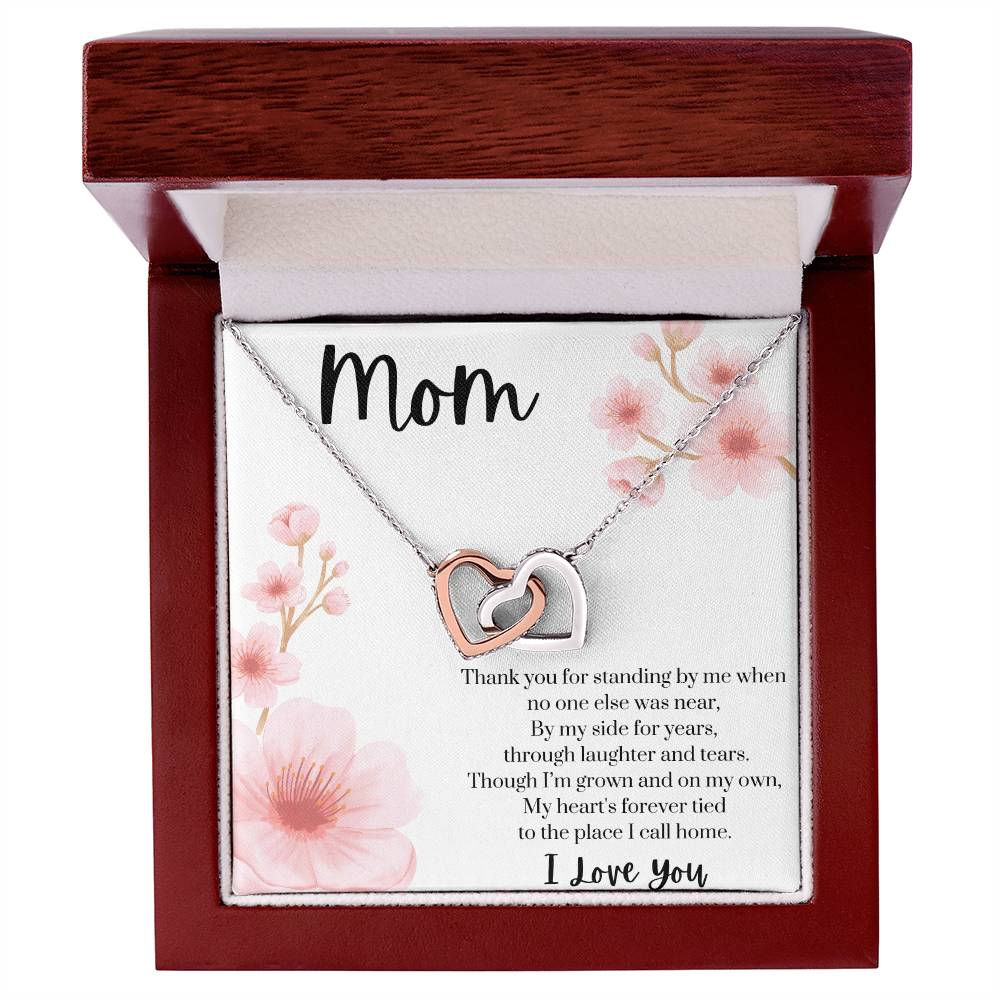 To My Mom: Interlocking Hearts Necklace