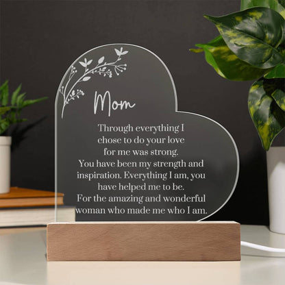 Mother's Day LED Engraved Heart Plaque