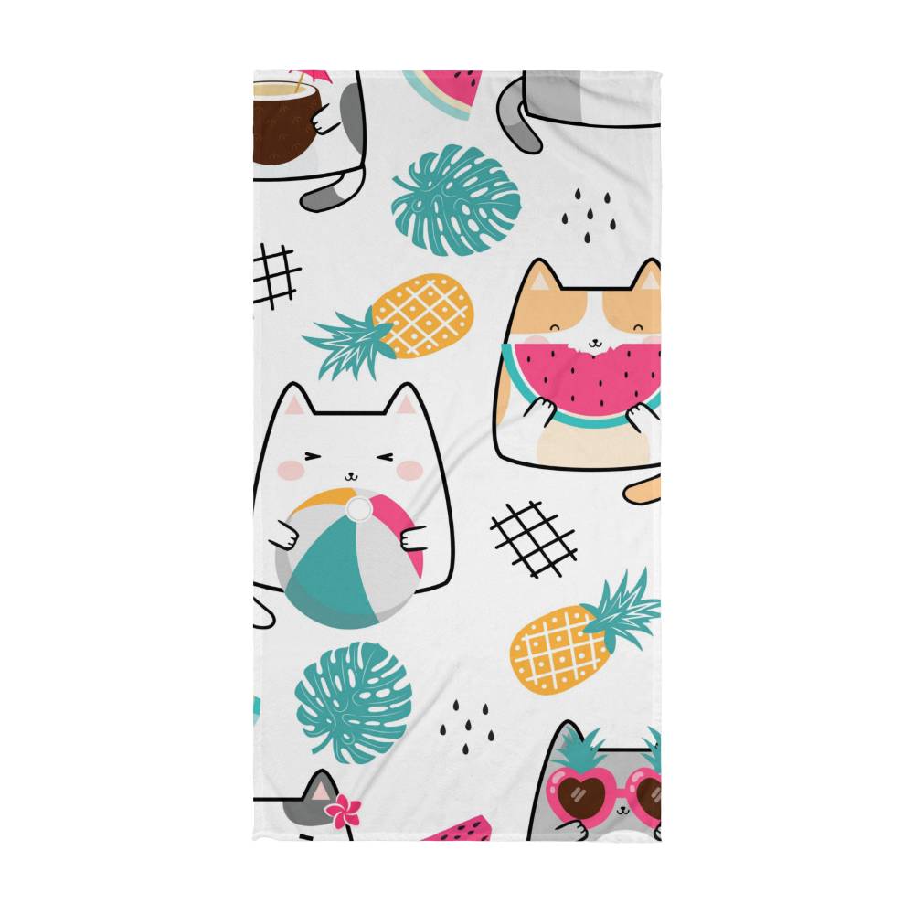 Purrfect Cat Beach Towel