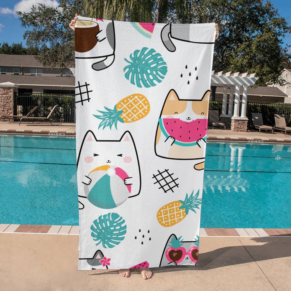 Purrfect Cat Beach Towel