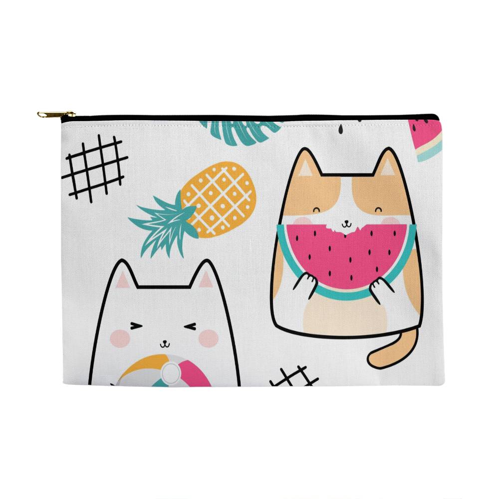 Purrfect Large Zipper Pouch