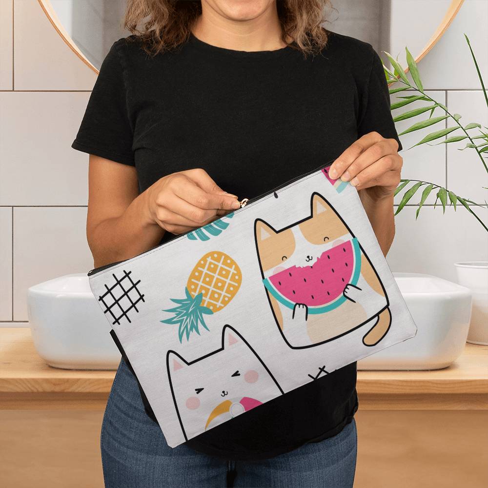 Purrfect Large Zipper Pouch