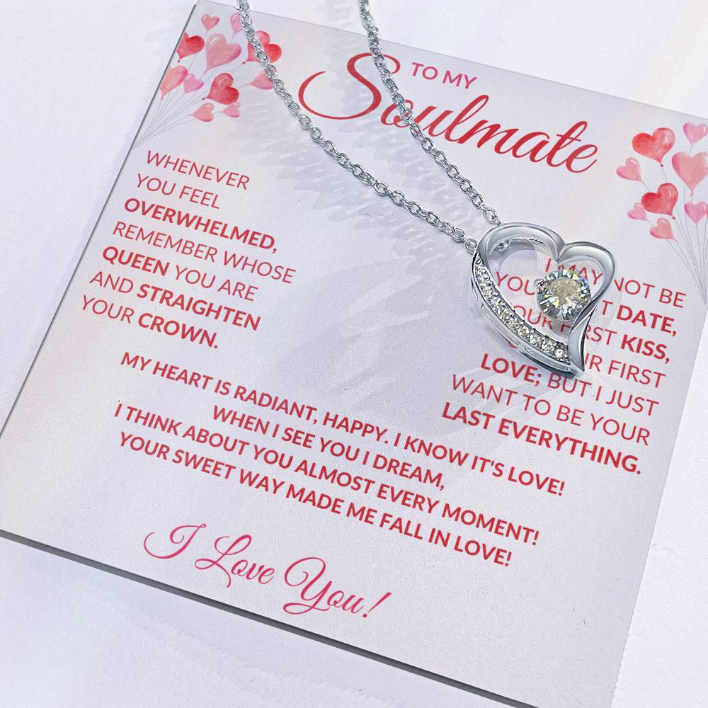 Forever Love Heart Necklace with Valentine's Day Message