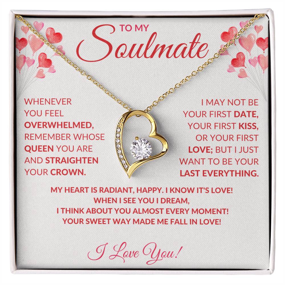 Forever Love Heart Necklace with Valentine's Day Message