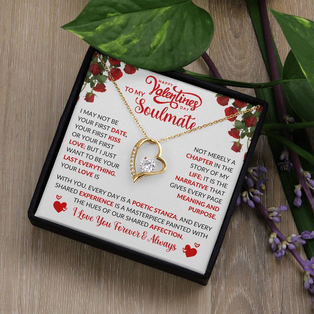 Lover's Heart Necklace with Valentine's Day Card