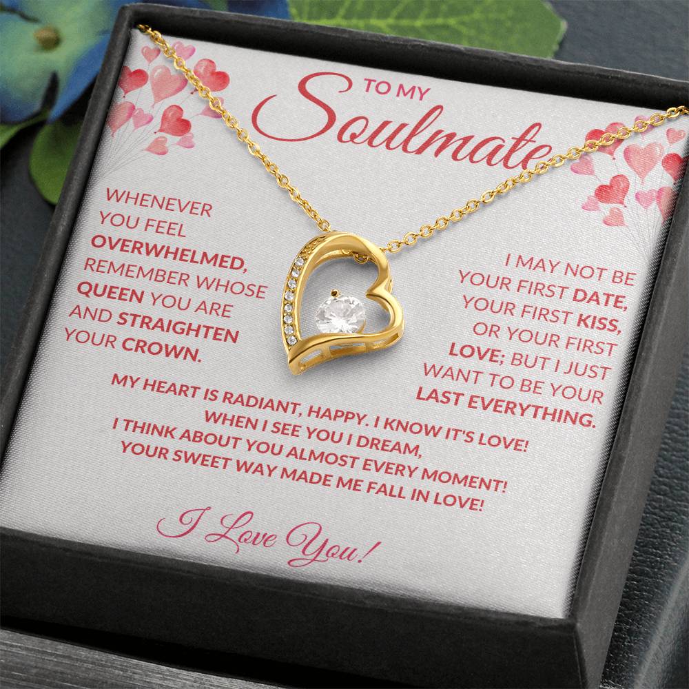 Forever Love Heart Necklace with Valentine's Day Message