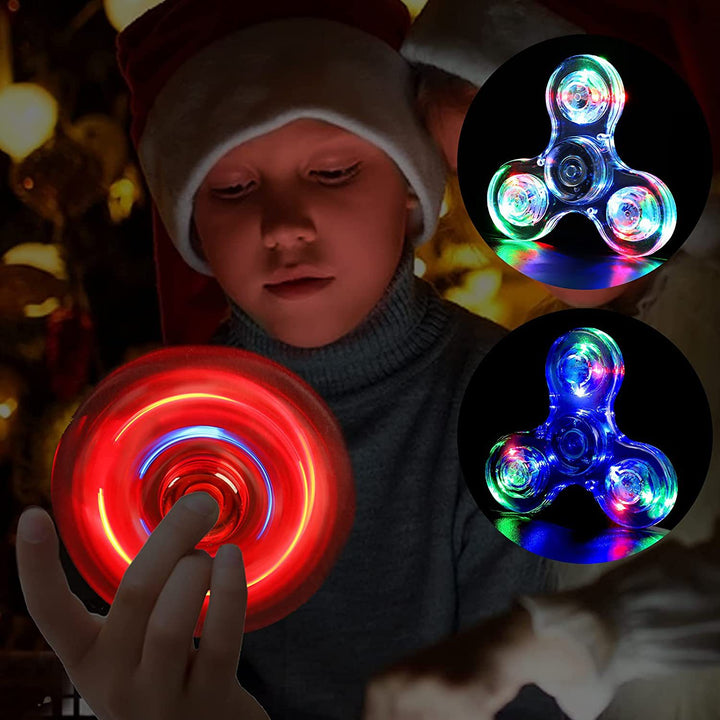 Luminous LED Light Fidget Spinner Hand Top Spinners Glow In Dark Light EDC Figet Spiner Finger Stress Relief Toys