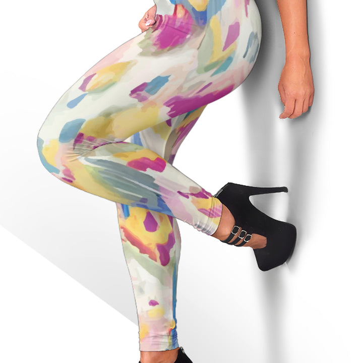 pastel watercolor leggings