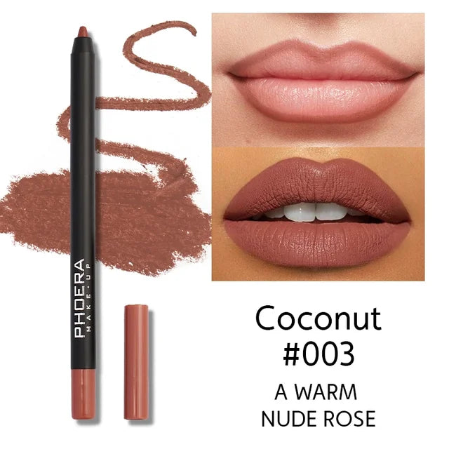 12 Colors Red Brown Lip Liner Pencil Waterproof Matte Lipsticks Natural Long lasting Women Makeup Lip Contouring Pen Cosmetic