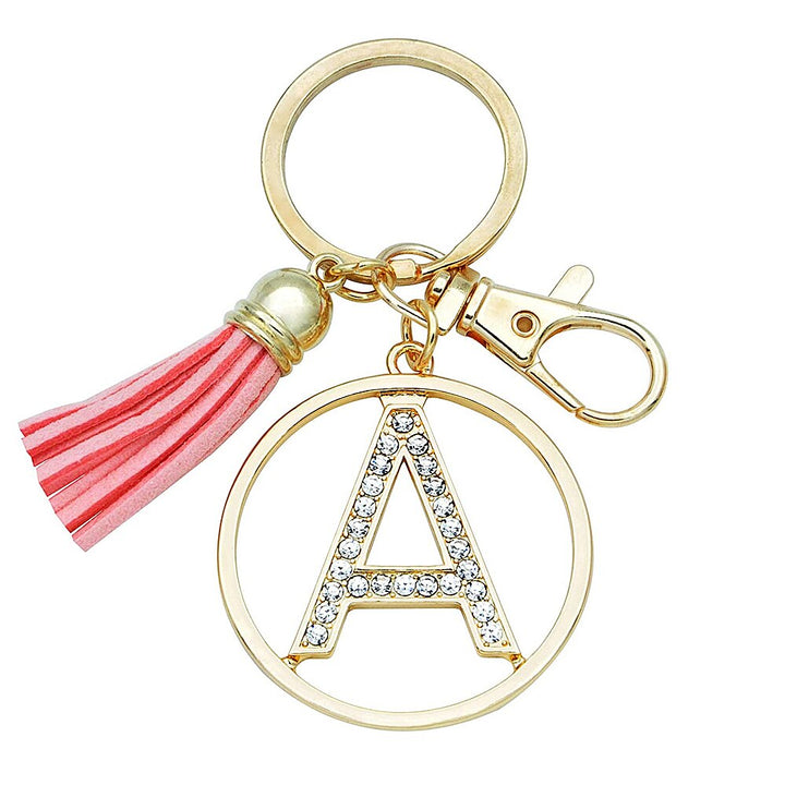 Rhinestones English Letter Alloy Keychain